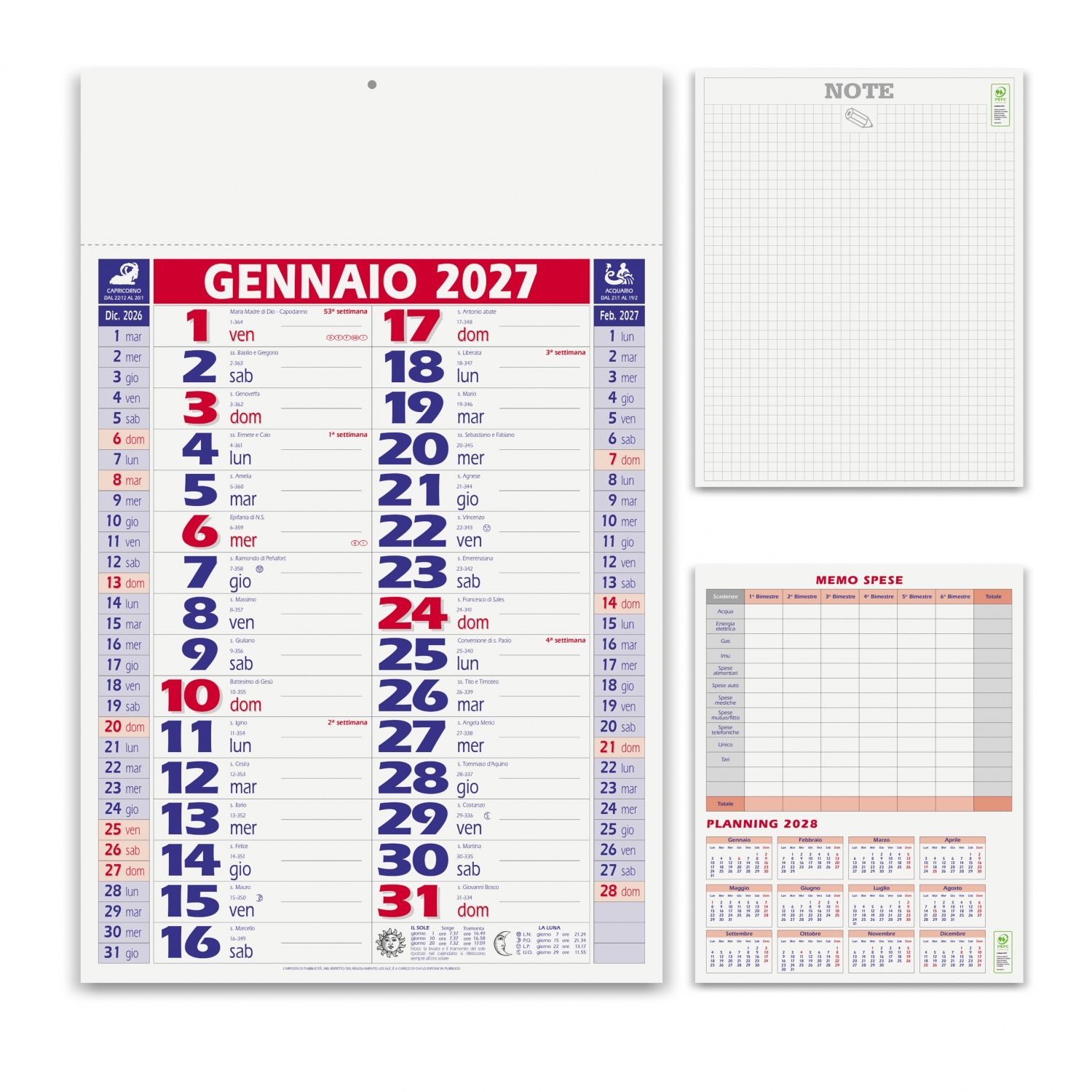 CALENDARIO DA PARETE OLANDESE GI046 - immagine 2